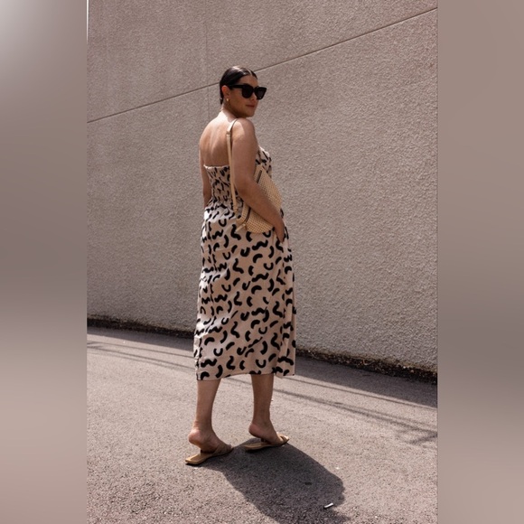 a new day Beige and Black Patterned Dress - Picture 6 of 11